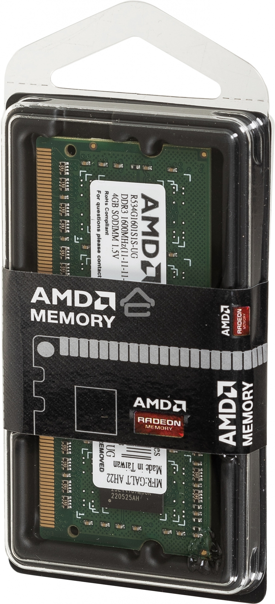 Оперативная память AMD Radeon R5, DDR3, 4GB (1x4GB), 1600MHz, CL11, SO-DIMM