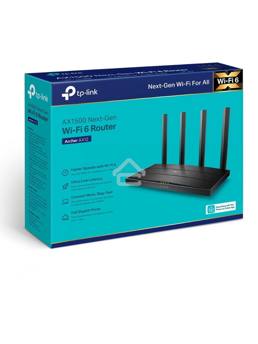 Роутер AX1500 Dual-Band Wi-Fi 6 RouterSPEED: 300 Mbps at 2.4 GHz + 1201Mbps at 5 GHzSPEC: 4× Antennas, 1GHz Dual Core CPU, 1× Gigabit WAN Port + 3× Gigabit LAN Ports, 1024-QAM, OFDMAFEATURE: Tether App, WPA3, Access Point Mode, IPv6 Supported, IPTV, Bea