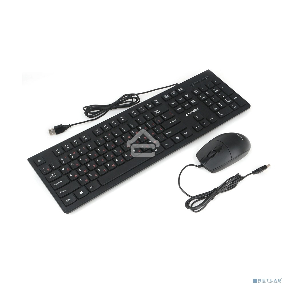 Комплект клавиатура+мышь проводные Gembird KBS-9050, черный,104кл, 3кн., каб.1.5м