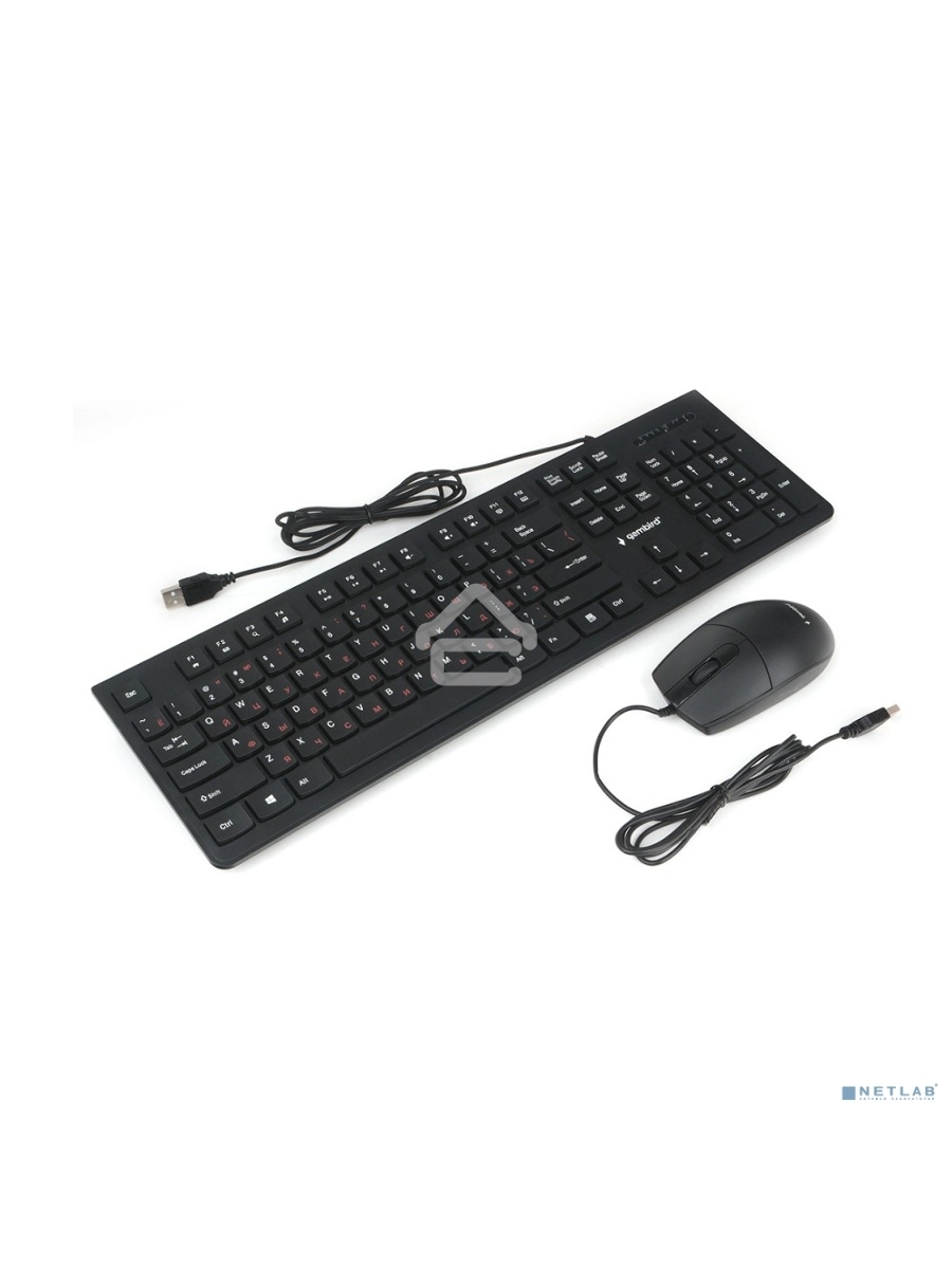 Комплект клавиатура+мышь проводные Gembird KBS-9050, черн.,104кл, 3кн., каб.1.5м