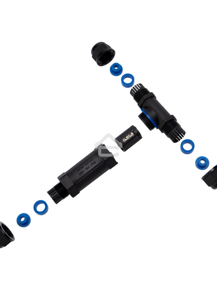 Кабельный коннектор T-образный (3PIN 0,5-2,5мм2) IP68 Rexant