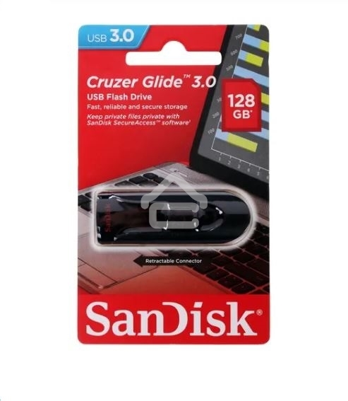 Флешка USB R/W R/W Sandisk 128Gb Cruzer Glide SDCZ600-128G-G35 USB3.0 черный/красный