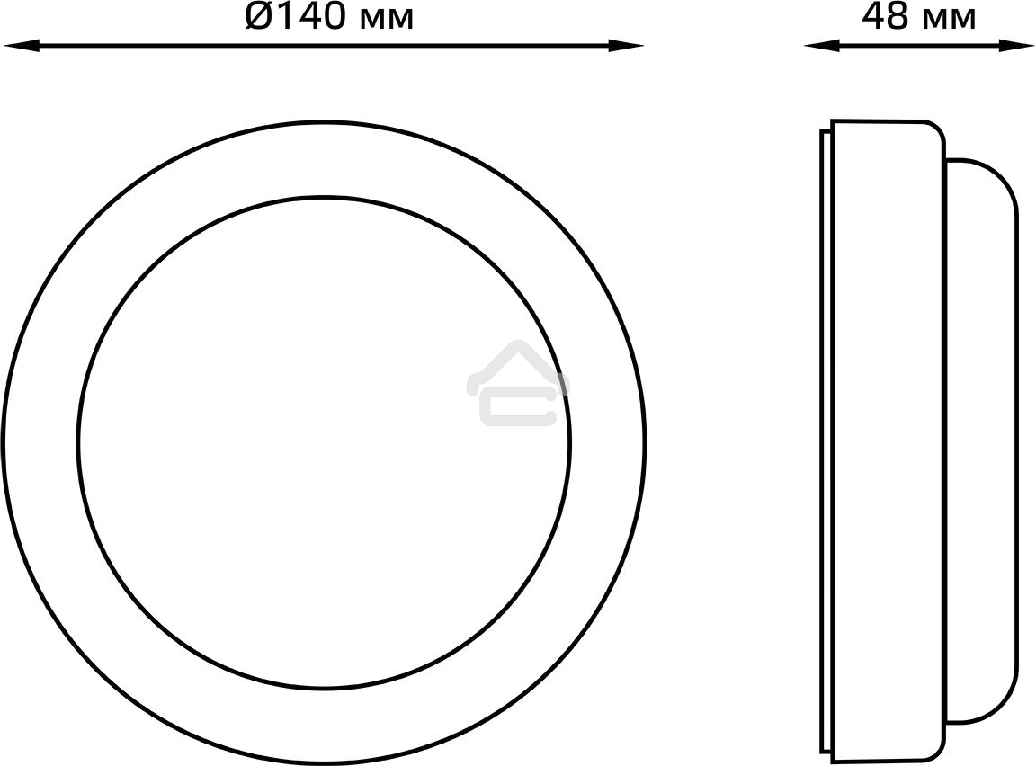 Светильник LED UNIVERSAL IP65 D160x53 12W 980lm 6500K ЖКХ круглый c микр сенсором 1/40 126411312-S Gauss