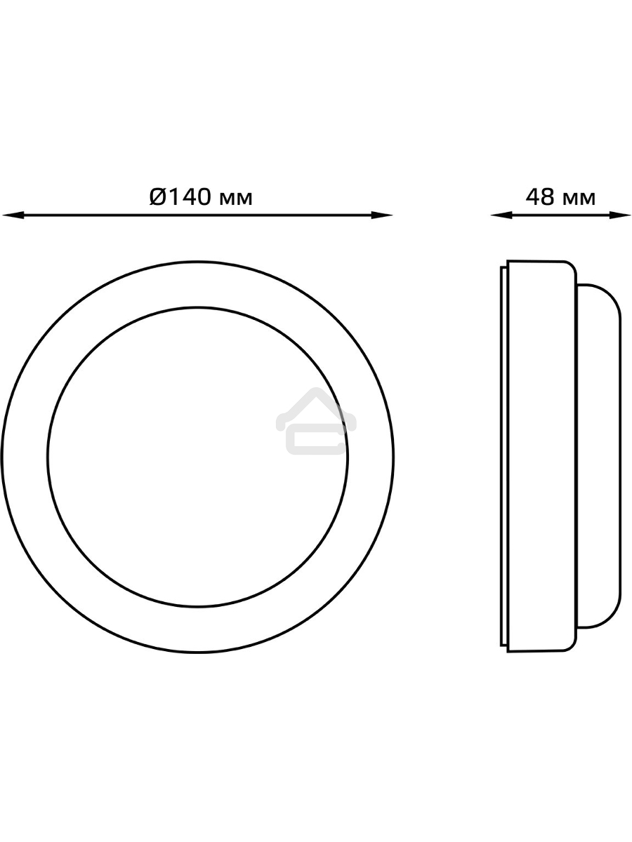 Светильник LED UNIVERSAL IP65 D160*53 12W 980lm 6500K ЖКХ круглый c микр сенсором 1/40 126411312-S Gauss