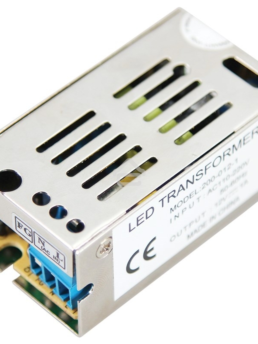Источник питания 220 V AC/12 V DC 1 A 12 W с разъемами под винт, без влагозащиты (IP23)
