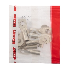 Наконечник медный луженый ТМЛ 25–8–7 (25мм² - Ø8мм) ГОСТ 7386-80 (в упак. 10 шт.) Rexant