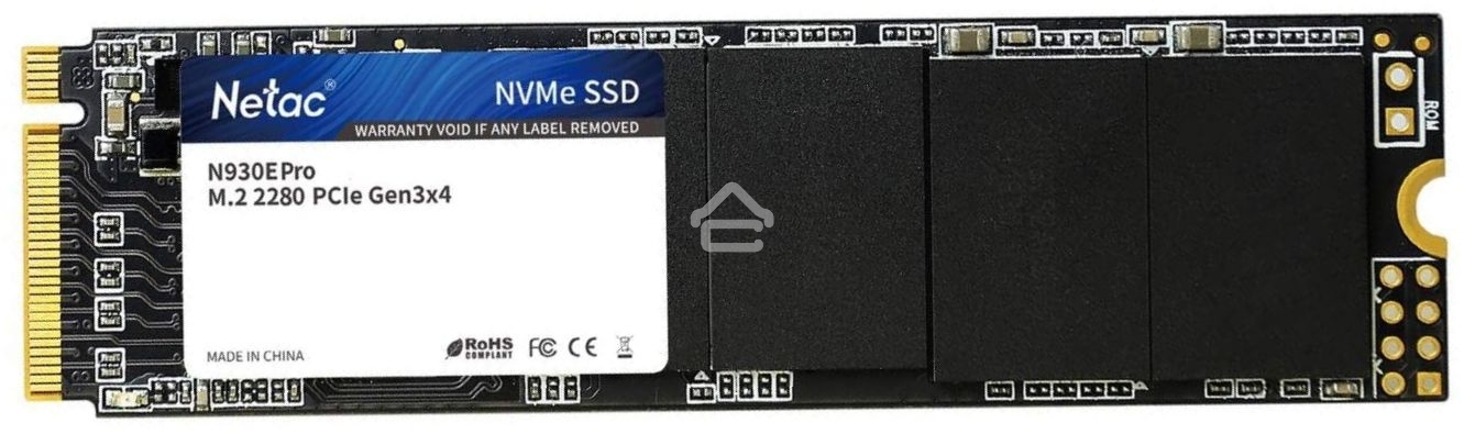 Накопитель SSD Netac N930E Pro, 256Gb, PCIe 3.1 x4, M.2 2280, NVMe, R/W 2040/1270