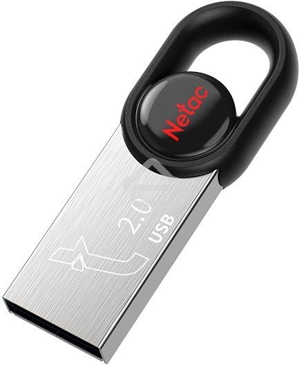 Флешка USB Netac UM2 (NT03UM2N-016G-20BK), 16Gb, USB 2.0, R/W 100/40, серебристый/черный
