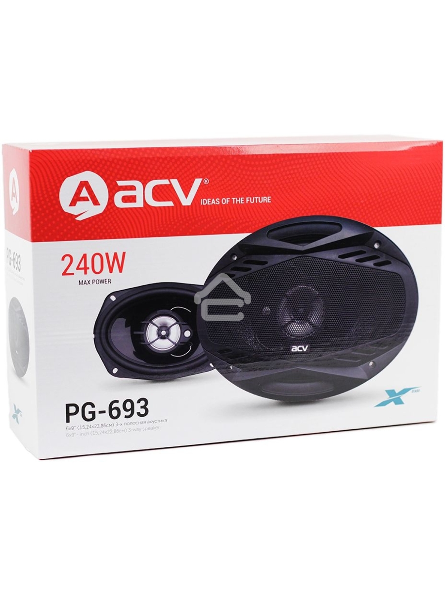 Колонки автомобильные ACV PG-693S 240Вт 88дБ 4Ом 15x23см (6x9дюйм) (ком.:2кол.) коаксиальные трехполосные
