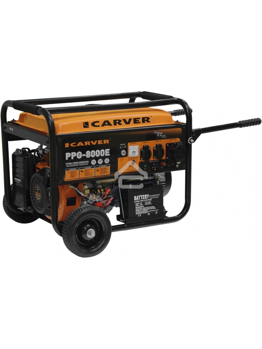 Электрогенератор бензиновый Carver PPG-8000Е, 6.5 кВт, 78 дБ, 88 кг