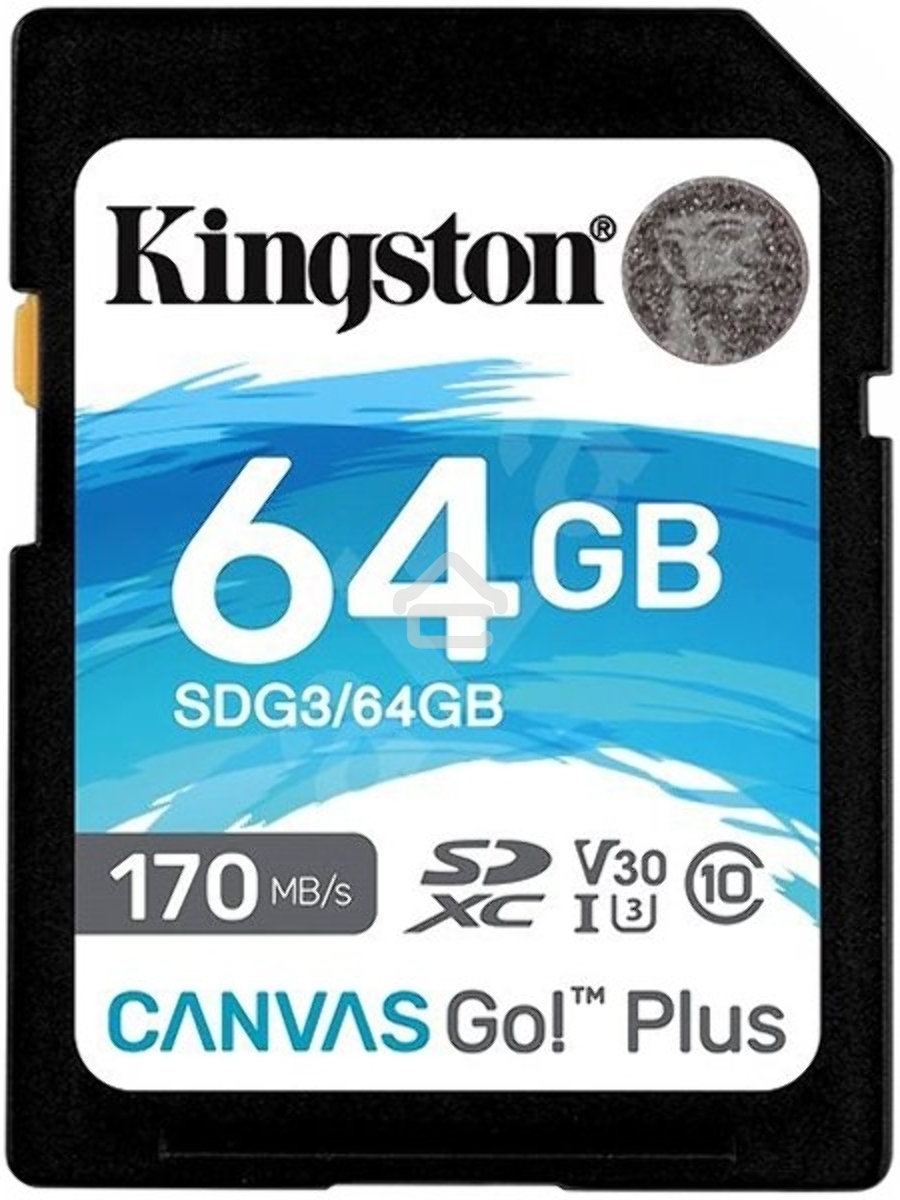 Флеш карта Kingston 64GB SDXC Canvas Go Plus 170R C10 UHS-I U3 V30 EAN: 740617301397