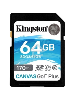 Флеш карта Kingston 64GB SDXC Canvas Go Plus 170R C10 UHS-I U3 V30 EAN: 740617301397