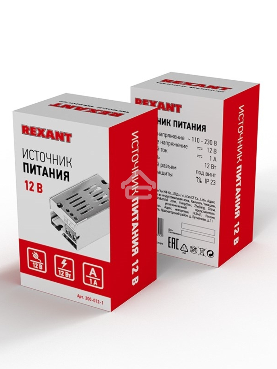 Источник питания 220 V AC/12 V DC 1 A 12 W с разъемами под винт, без влагозащиты (IP23)