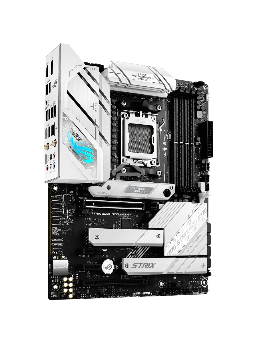Материнская плата ASUS ROG STRIX B650-A GAMING WIFI, AM5, AMD B650, 4xDDR5, 4xSATA, 3xM.2, 1xPCIe 4.0 x16, 1xPCIe 4.0 x4, 1xHDMI, 1xDP, 1x 2.5Gb LAN, 3xUSB-A 3.2 Gen 2, 4xUSB 2.0, 5x3.5 мм, 7.1, Standard-ATX