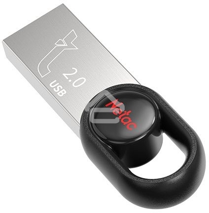Флешка USB Netac UM2 (NT03UM2N-016G-20BK), 16Gb, USB 2.0, R/W 100/40, серебристый/черный