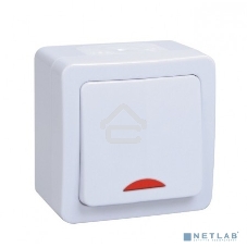 Выключатель 1-кл. ОП ГЕРМЕС PLUS для открытой установки со свет. индик. ВС20-1-1-ГПБ IP54 (цвет клавиши: белый) ИЭК EVMP11-K01-10-54-EC