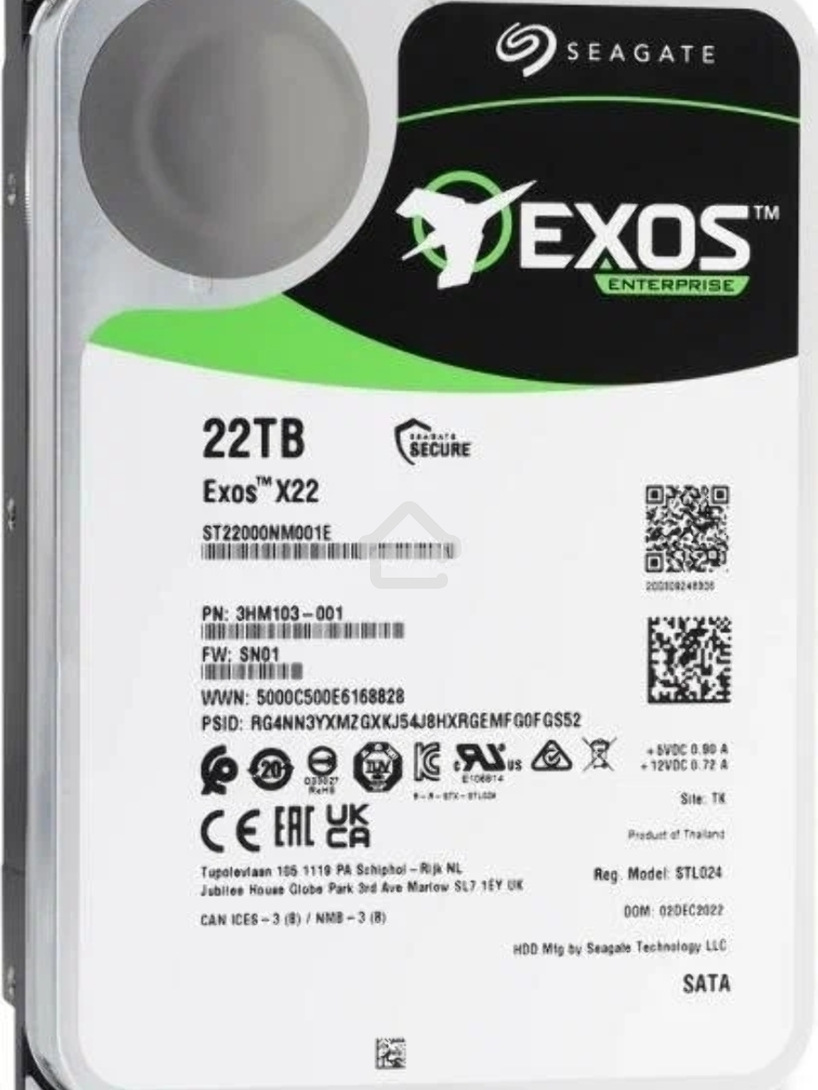 Жесткий диск Seagate HDD Exos X22 ST22000NM001E 22TB 7200rpm SATA-III 512Mb 3.5