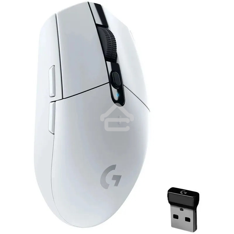 Мышь беспроводная Logitech G304 Lightspeed белый, 12000 dpi, радиоканал, USB, кнопки - 6