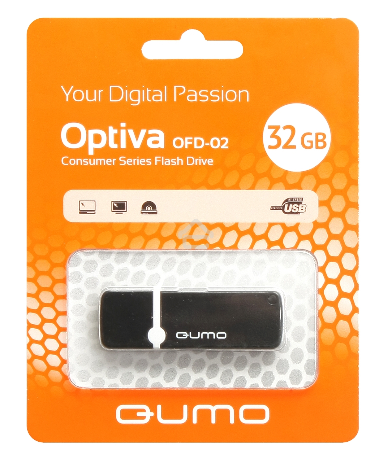 Флешка USB R/W  2.0 QUMO 32GB Optiva 02 Black QM32GUD-OP2-black