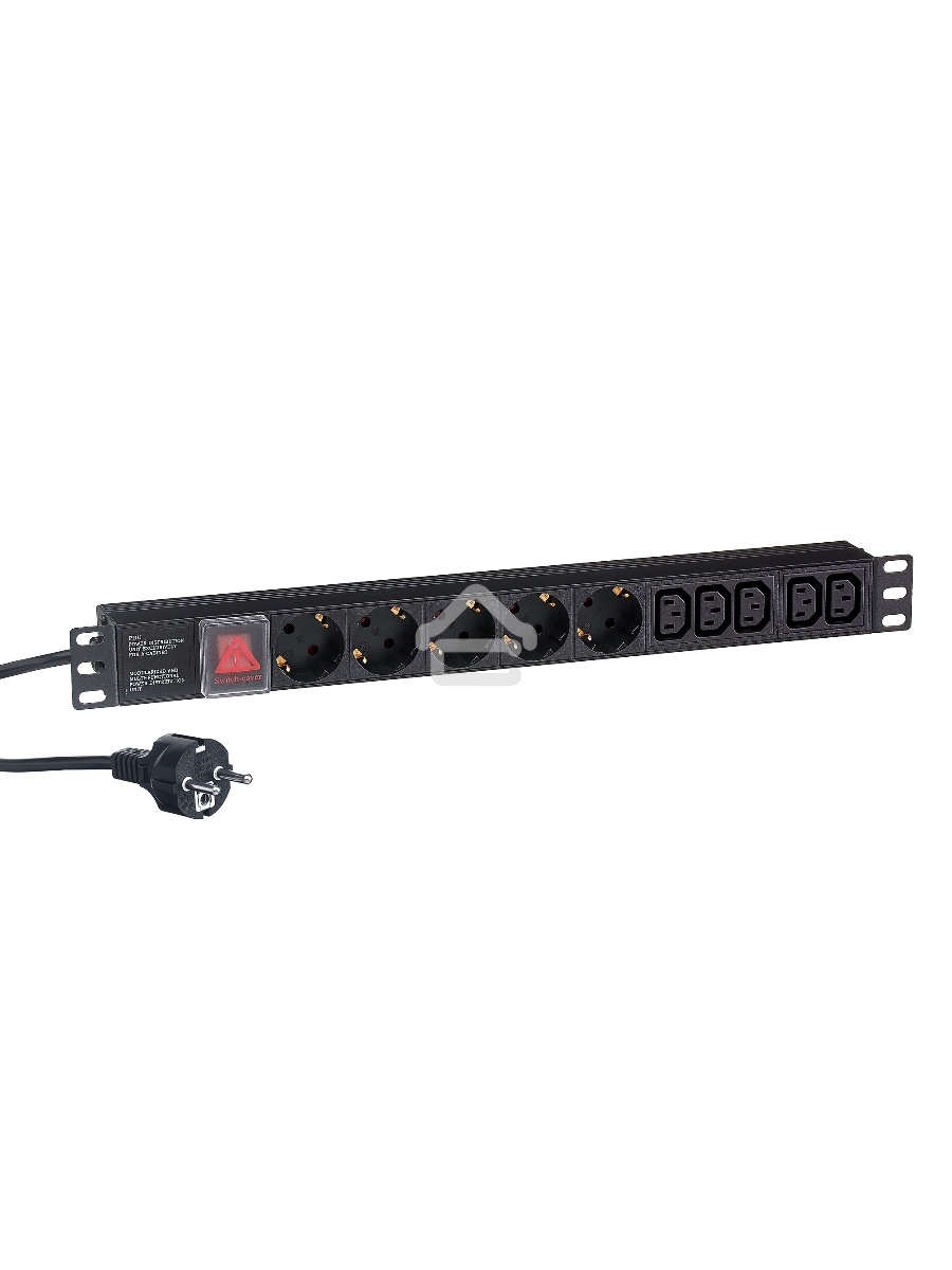 Блок розеток горизонтальный ExeGate ServerPro PDU-19H009 Al-5C135S-EU2.5-SW, 19