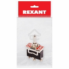 Тумблер 250V 15А (3c) ON-OFF-ON однополюсный (KN-103) Rexant Индивидуальная упаковка 1 шт