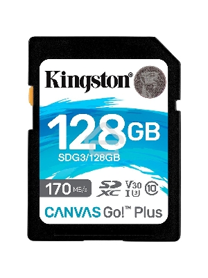 Карта памяти Kingston 128GB SDXC Canvas Go Plus 170R C10 UHS-I U3 V30 EAN: 740617301458
