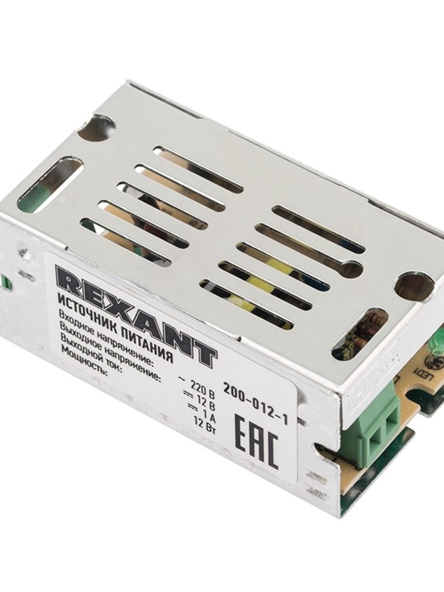 Источник питания 220 V AC/12 V DC 1 A 12 W с разъемами под винт, без влагозащиты (IP23)