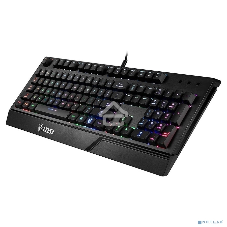Клавиатура проводная MSI VIGOR GK20 RU черный USB Multimedia for gamer LED (подставка для запястий)