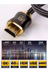 Кабель HDMI 19M/M,ver. 2.1, 8K@60 Hz 0.5m метал разъемы, нейлоновая оплетка Telecom <TCG300-0.5M> Кабель HDMI 19M/M,ver. 2.1, 8K@60 Hz 0.5m метал разъемы, нейлоновая оплетка Telecom