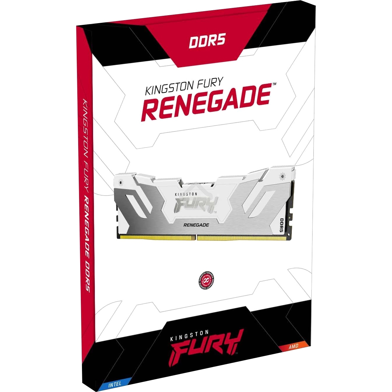Оперативная память Kingston Fury Renegade, DDR5, 16GB (1x16GB), 7600MHz, CL38, DIMM, радиатор, RGB, белый