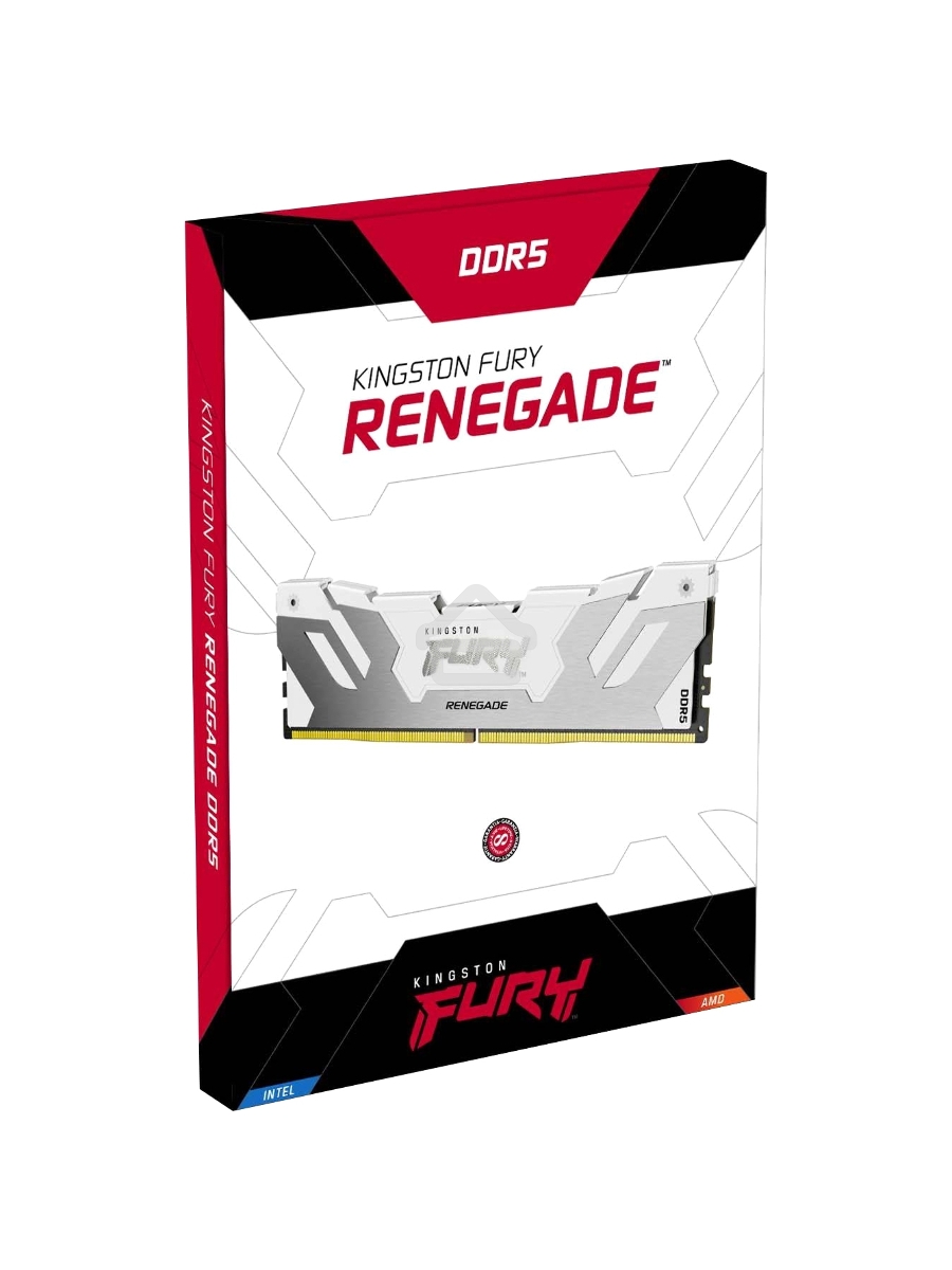 Оперативная память Kingston Fury Renegade, DDR5, 16GB (1x16GB), 7600MHz, CL38, DIMM, радиатор, RGB, белый