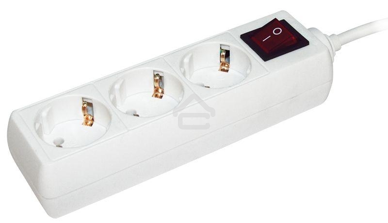 Удлинитель ИЭК WYP10-16-03-03-ZK-N 3х3 м с заземл. 16А IP20 У03К с выкл. ПВС 3х1