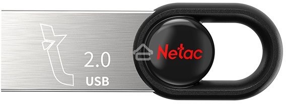 Флешка USB Netac UM2 (NT03UM2N-016G-20BK), 16Gb, USB 2.0, R/W 100/40, серебристый/черный