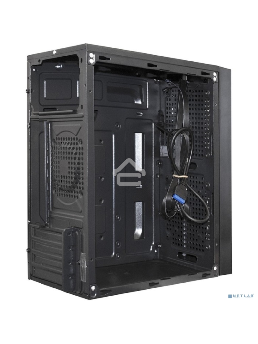Компьютерный корпус Minitower ExeGate mEVO-9302-RGB (mATX, без БП, 2*USB+1*USB3.0, HD аудио, черный с RGB подсветкой)