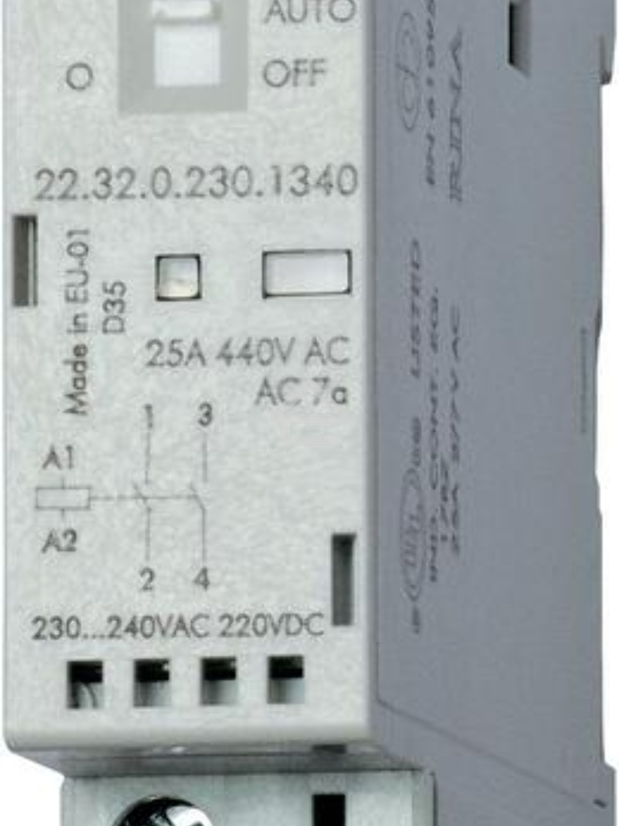 Контактор модульный 2NO 25А AgNi 230В AC/DC 17.5мм IP20 мех. индикатор FINDER 223202301320