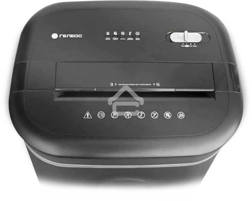 Шредер ГЕЛЕОС УМ28-5, DIN P-5 (5 ур-нь секр.), 28 литров, фрагмент 1,9х12мм, 13-14 лист (70г/м2), CD/пл.карты/скрепки/скобы,