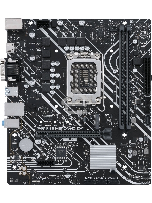 Материнская плата ASUS PRIME H610M-D D4, LGA 1700, Intel H610, 2xDDR4, 4xSATA, 1xM.2, 1xPCIe 4.0 x16, 1xPCI, 1xHDMI, 1xVGA, 1x 1Gb LAN, 2xUSB-A 2.0, 2xUSB-A 3.2 Gen 1, 3x3.5 мм, 7.1, mATX