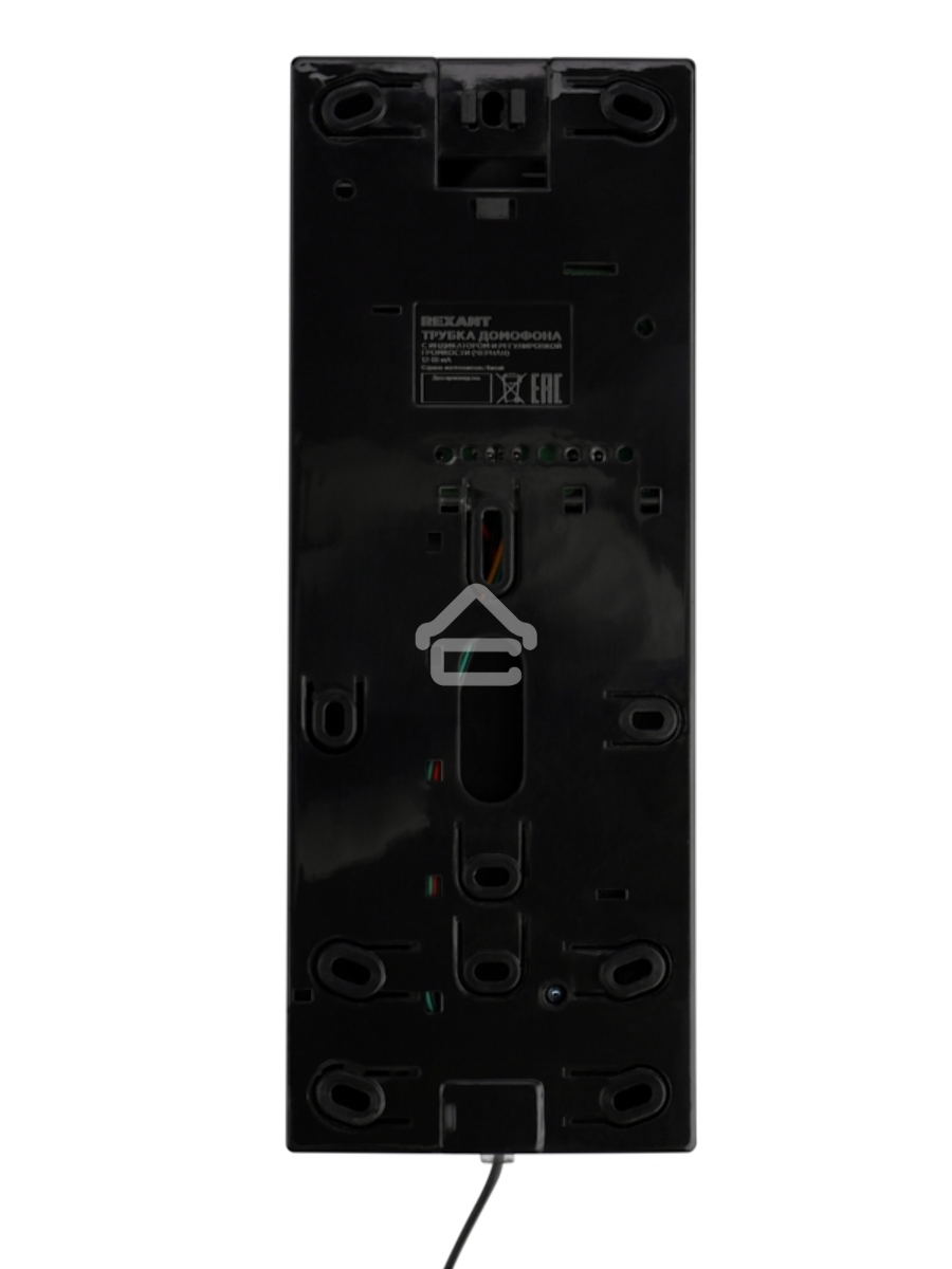 Трубка домофона с индикатором и регулировкой звука RX-320, черная Rexant