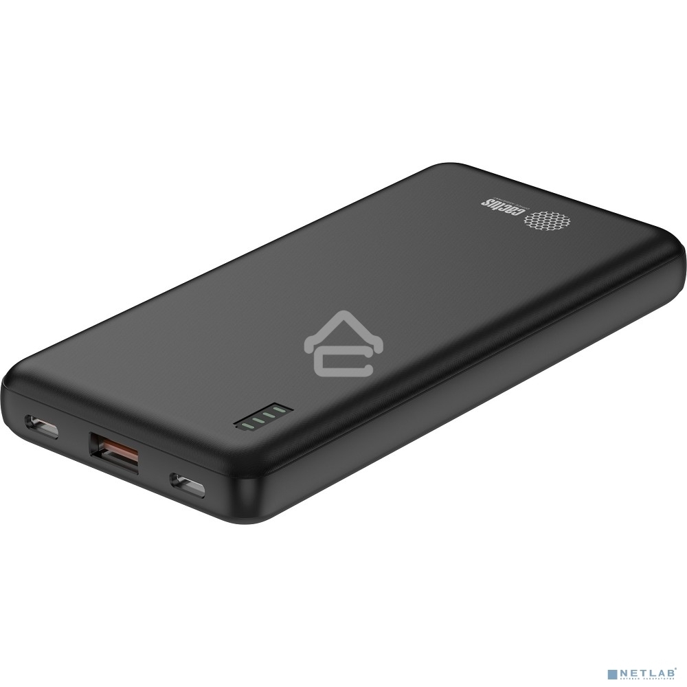 Портативный аккумулятор Cactus CS-PBFSAA-10000 10000mAh 4.5A USB-A/2xUSB-C черный