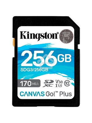 Карта памяти Kingston 256GB SDXC Canvas Go Plus 170R C10 UHS-I U3 V30 EAN: 740617301519
