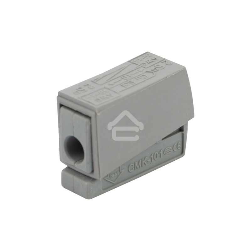 Строительно-монтажная клемма Rexant СМК 224 для светильника на 1 проводник (1,0-2,5)/(0,5-2,5) мм², серый (100 шт./уп.)