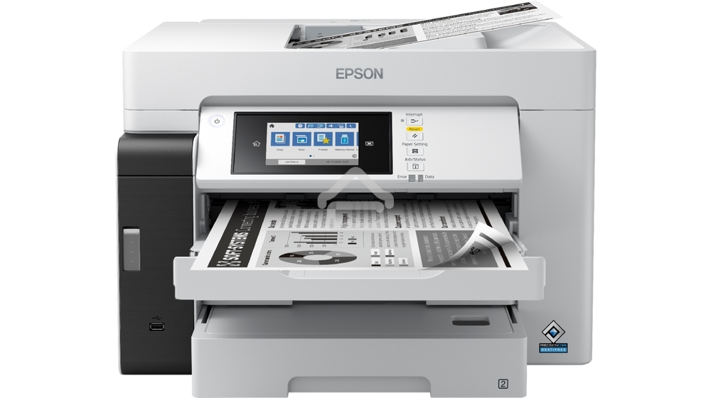 МФУ струйный EPSON M15180 (C11CJ41408), A3+, ч/б, печ. до 25 стр/мин., скан. до 26 стр/мин., 4800 x 1200 dpi (печать) 1200x1200dpi, USB, RJ-45, Wi-Fi, Air Print