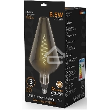 Лампа cветодиодная LED Filament Vase E27 8.5W Gray 165lm 1800K 1/2 180802005 Gauss
