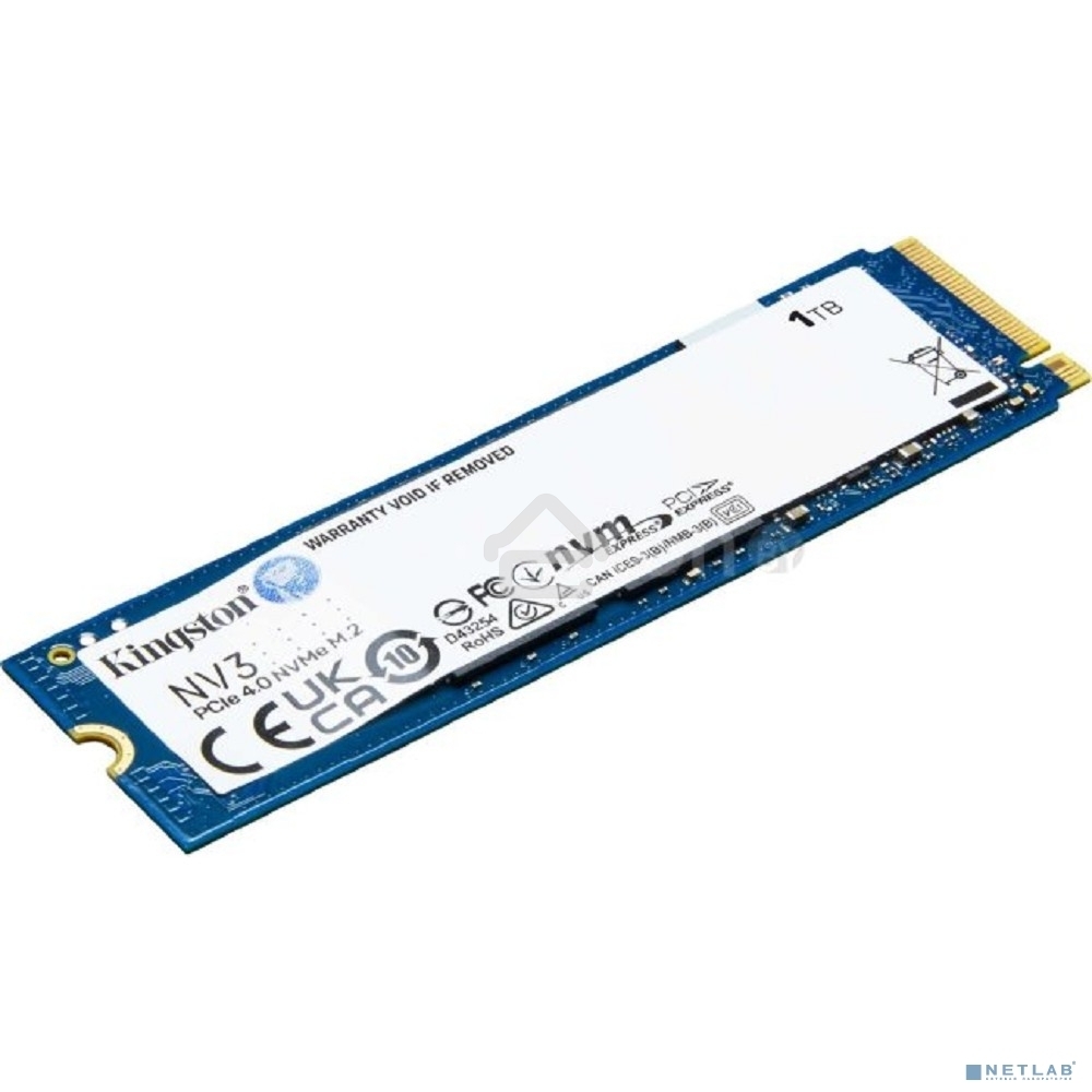 Накопитель SSD Kingston NV3, 1Tb, M.2 2280, NVMe, PCIe 4.0, R/W 6000/4000
