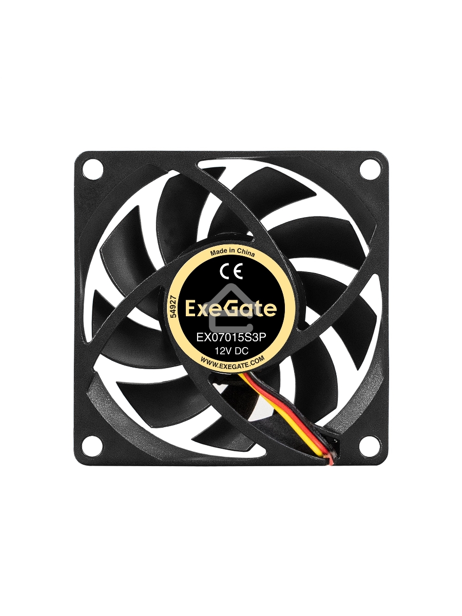 Вентилятор для корпуса ExeGate EX07015S3P черный, 70 мм, 3000 об/мин, 27 дБ, 3 pin