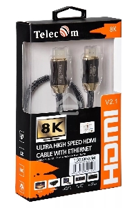 Кабель HDMI 19M/M,ver. 2.1, 8K@60 Hz 0.5m метал разъемы, нейлоновая оплетка Telecom <TCG300-0.5M> Кабель HDMI 19M/M,ver. 2.1, 8K@60 Hz 0.5m метал разъемы, нейлоновая оплетка Telecom