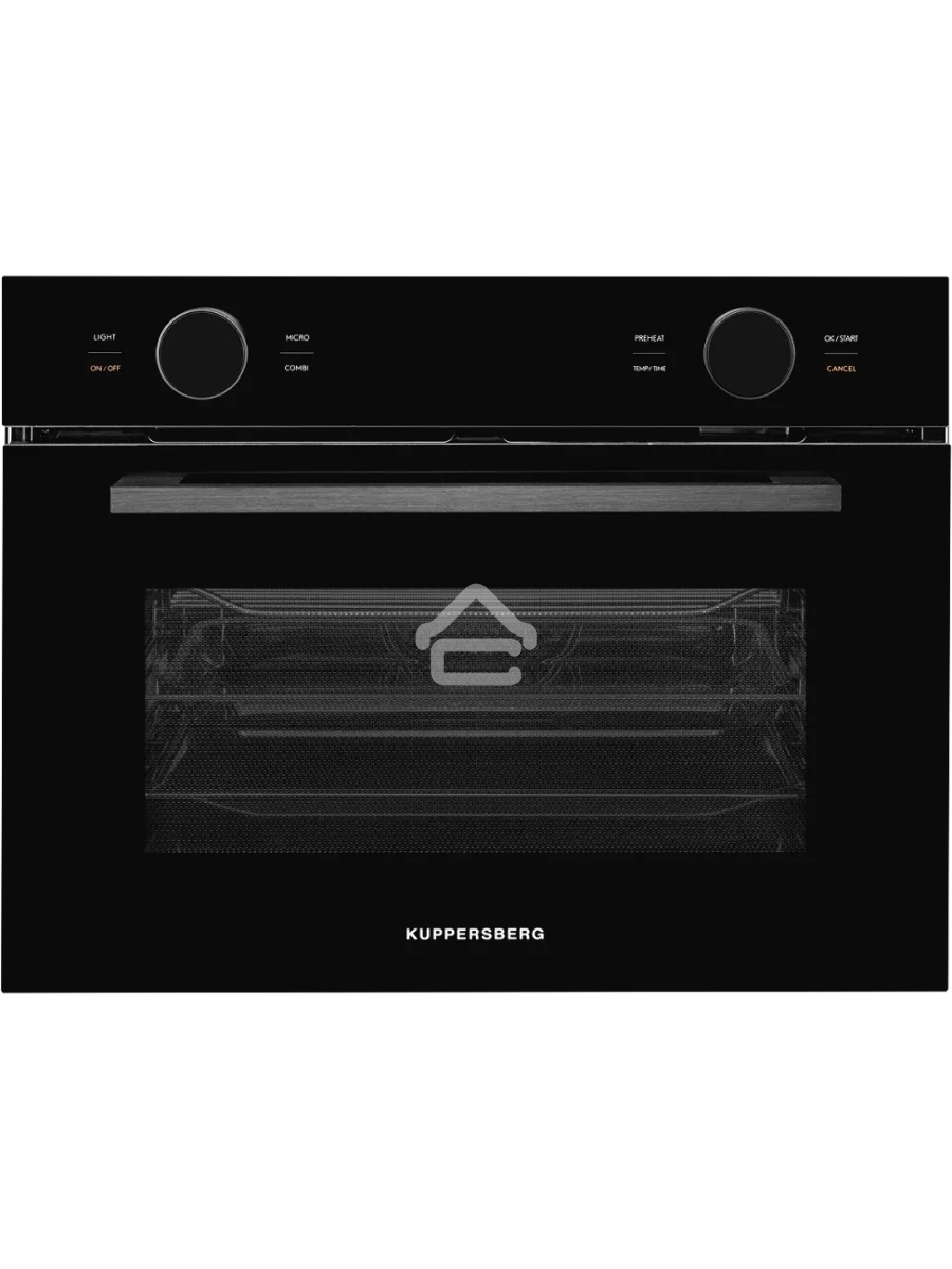 Встраиваемый духовой шкаф Kuppersberg KMW 612 Black с СВЧ, 45 см, 50л, 12 режимов, гидролизная очистка, черный