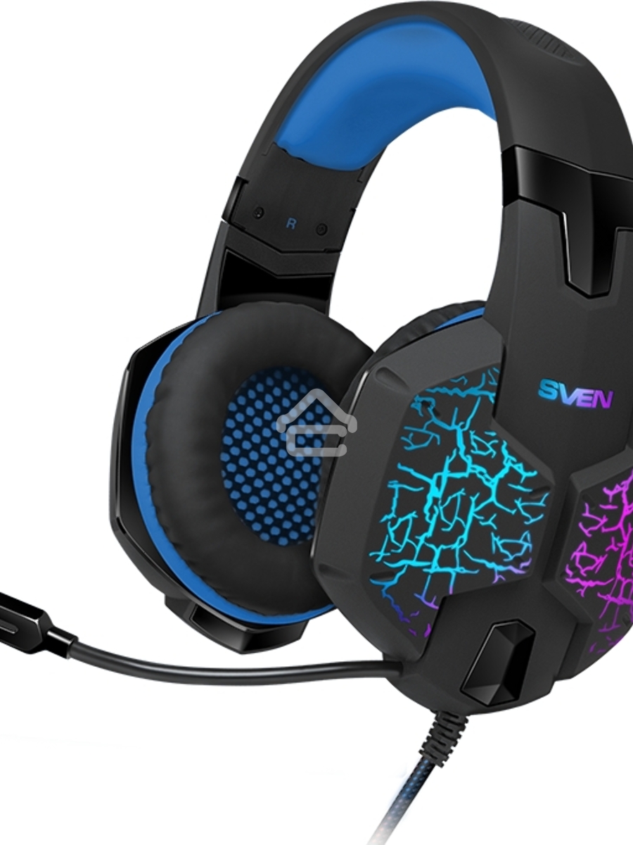 Гарнитура SVEN AP-U980MV, черный-синий (USB, LED, 7.1, 2.2m)