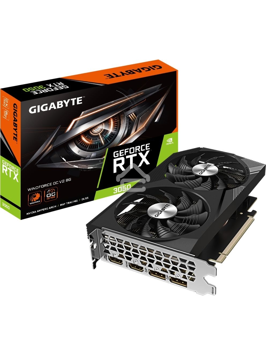 Видеокарта GIGABYTE GV-N3050WF2OCV2-8GD NVIDIA GeForce RTX3050 8Gb GDDR6 128bit 2xHDMI 2xDP