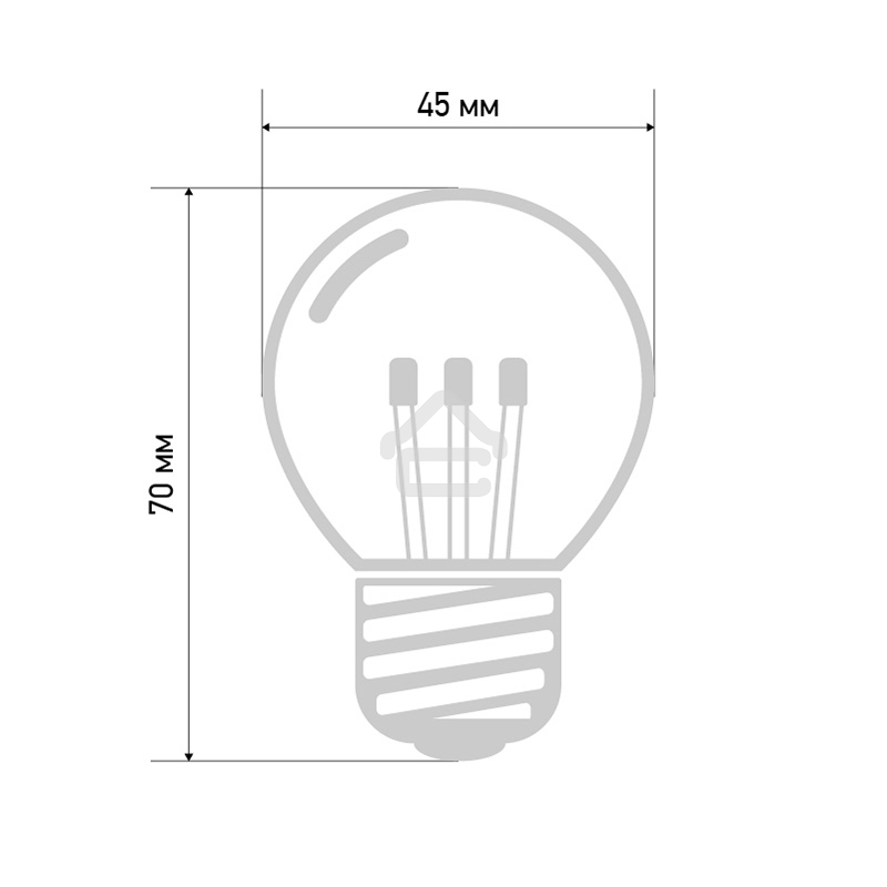 Лампа шар Neon-night e27 6 LED Ø45мм - розовая, прозрачная колба, эффект лампы накаливания